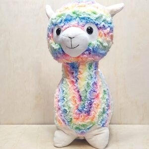 Rainbow Llama/Alpaca Furry Plush Stuffed Toy 17X10